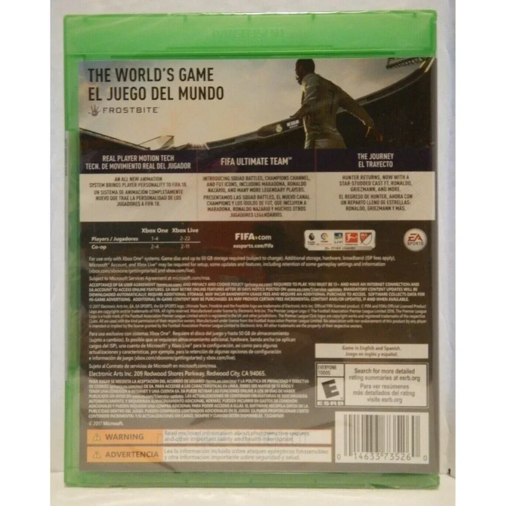 New FIFA 18 Standard‎ Edition Xbox One Factory Sealed Videogame Soccer Everyone